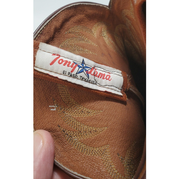 Tony Lama Vintage CY6305 Lizard Wingtip Cowboy Boots Women 6.5B - Picture 7 of 8